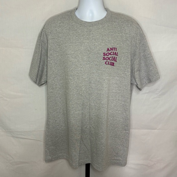XL - Authentic Anti Social Social Club “Berlin” Grey/Pink Tee ASSC - NWT - Picture 2 of 2